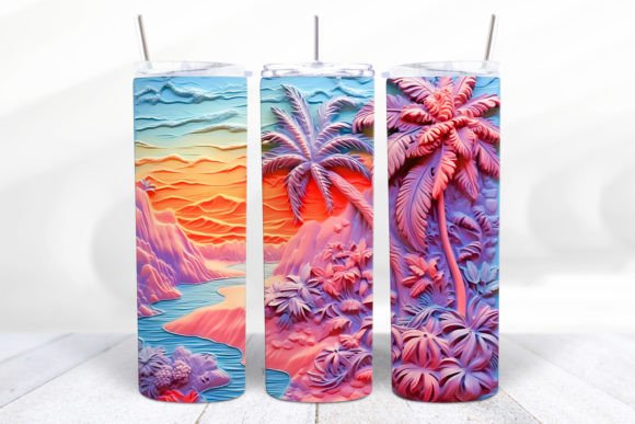 3D Beach Tumbler Tumbler