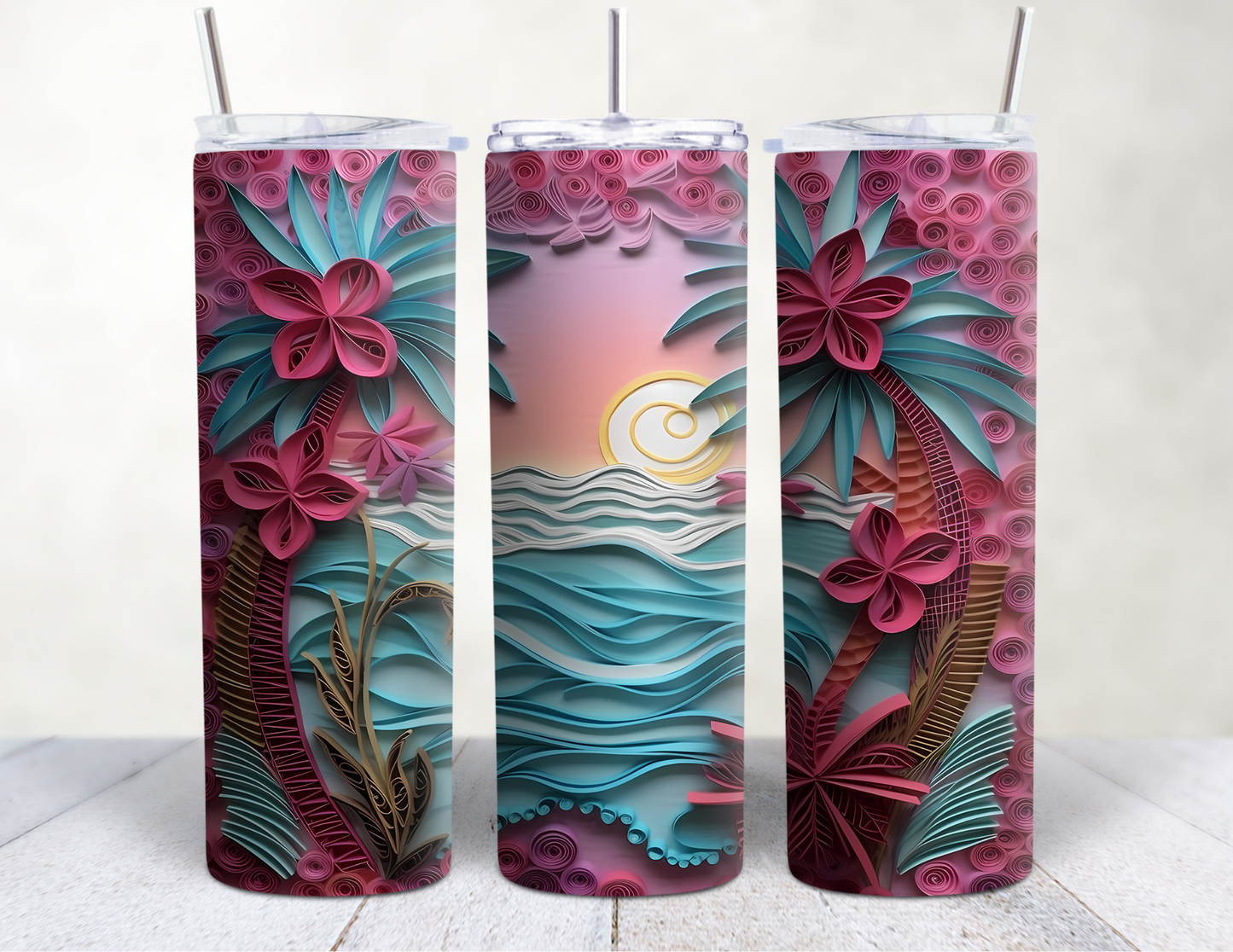 3D Beach Tumbler Tumbler