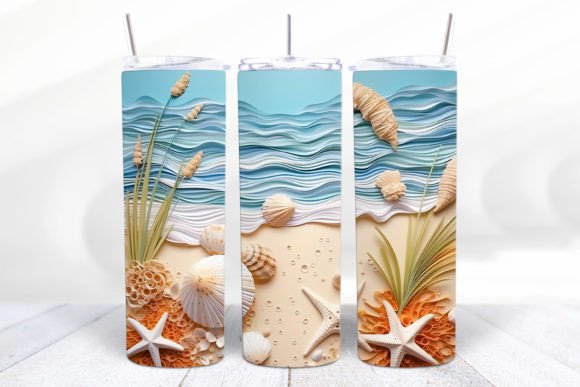 3D Beach Tumbler Tumbler